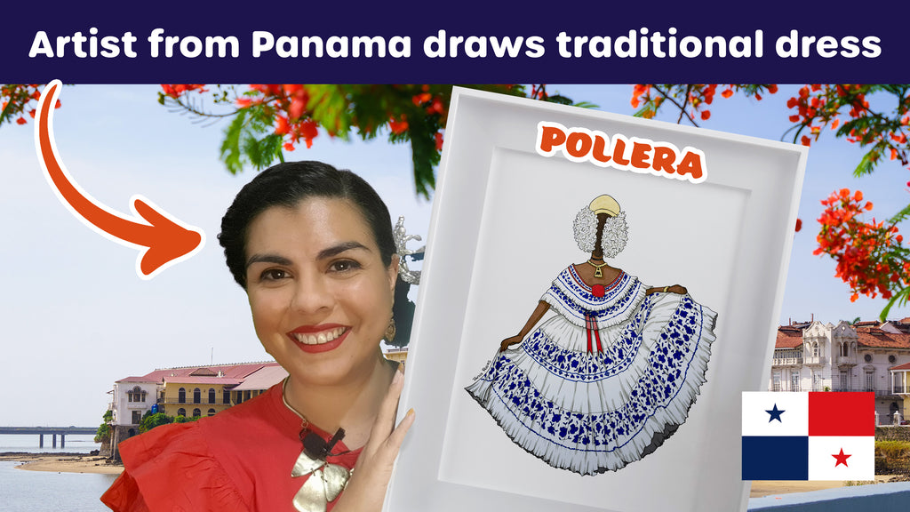 Drawing the Pollera from Panama (Travel via Art)