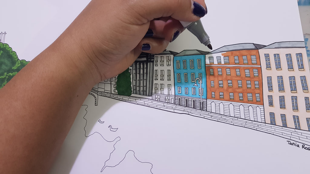 Process of Dublin City Illustration