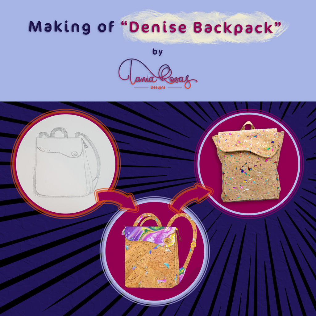 Making of "Denise" cork leather backpack